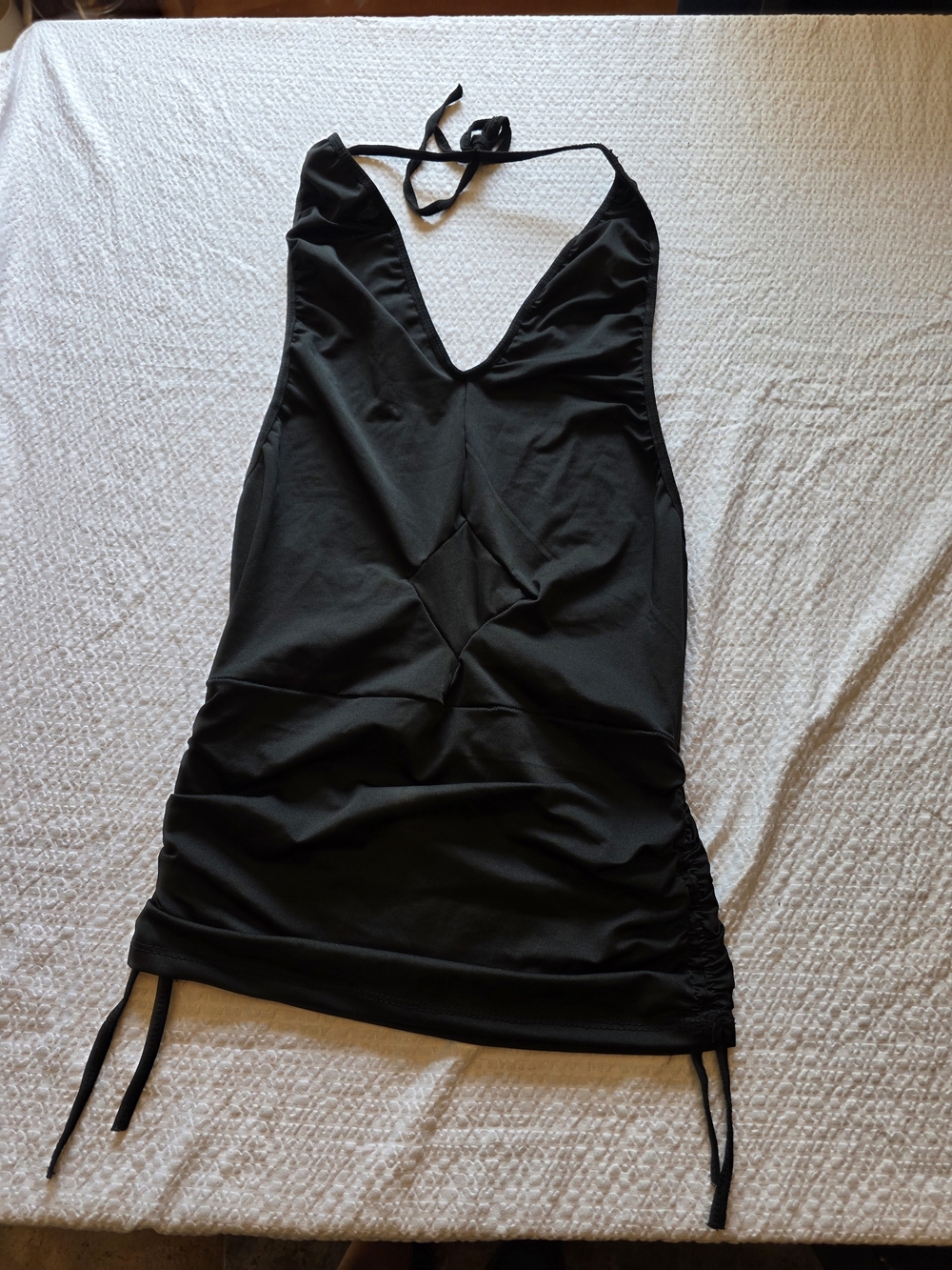 Black Halter Mini Dress with Side Ties Os